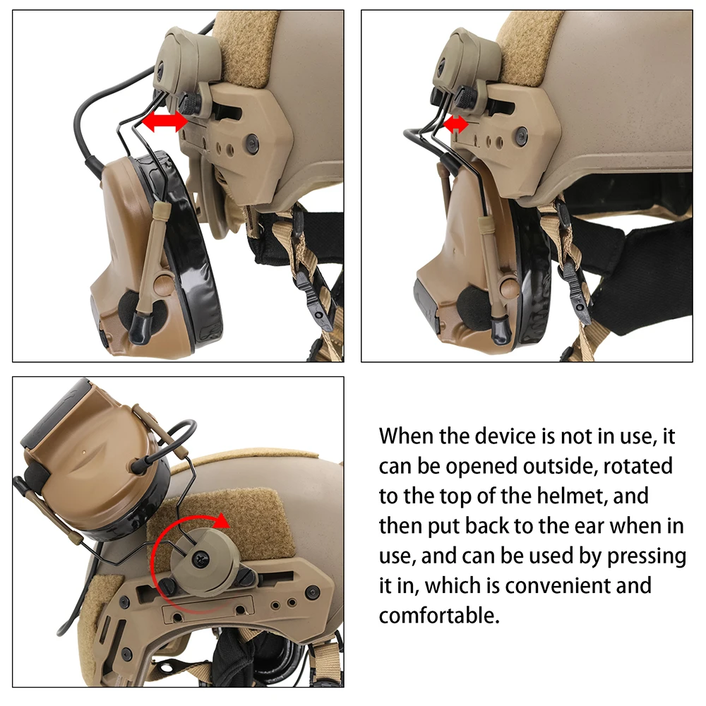 Imagem -06 - Suporte de Acessório de Fone de Ouvido Tático Comtac Wendy Exfil Adaptador de Trilho de Capacete Compatível com Peltor Comtac Airsoft Shooting Headphon