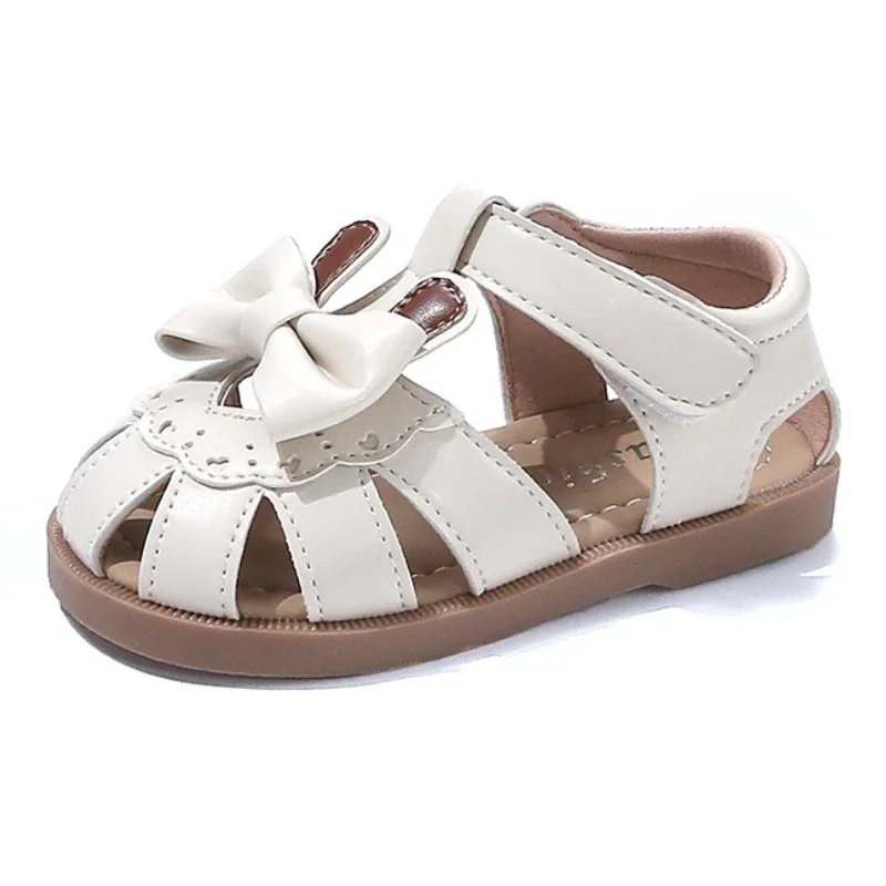 

Summer New Children's Sandals Fashion Bow Girls' Princess Sandals Soft Bottom Breathable Flat Baby Kid's Casual Beach Shoes