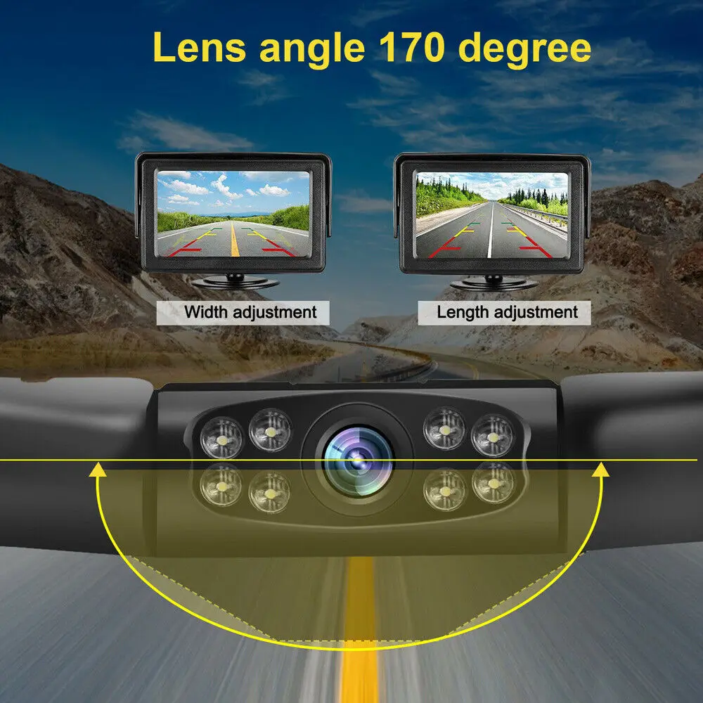 Parking Camera Wide 170° Waterproof Night Vision Car Rear View Reverse Backup Camera