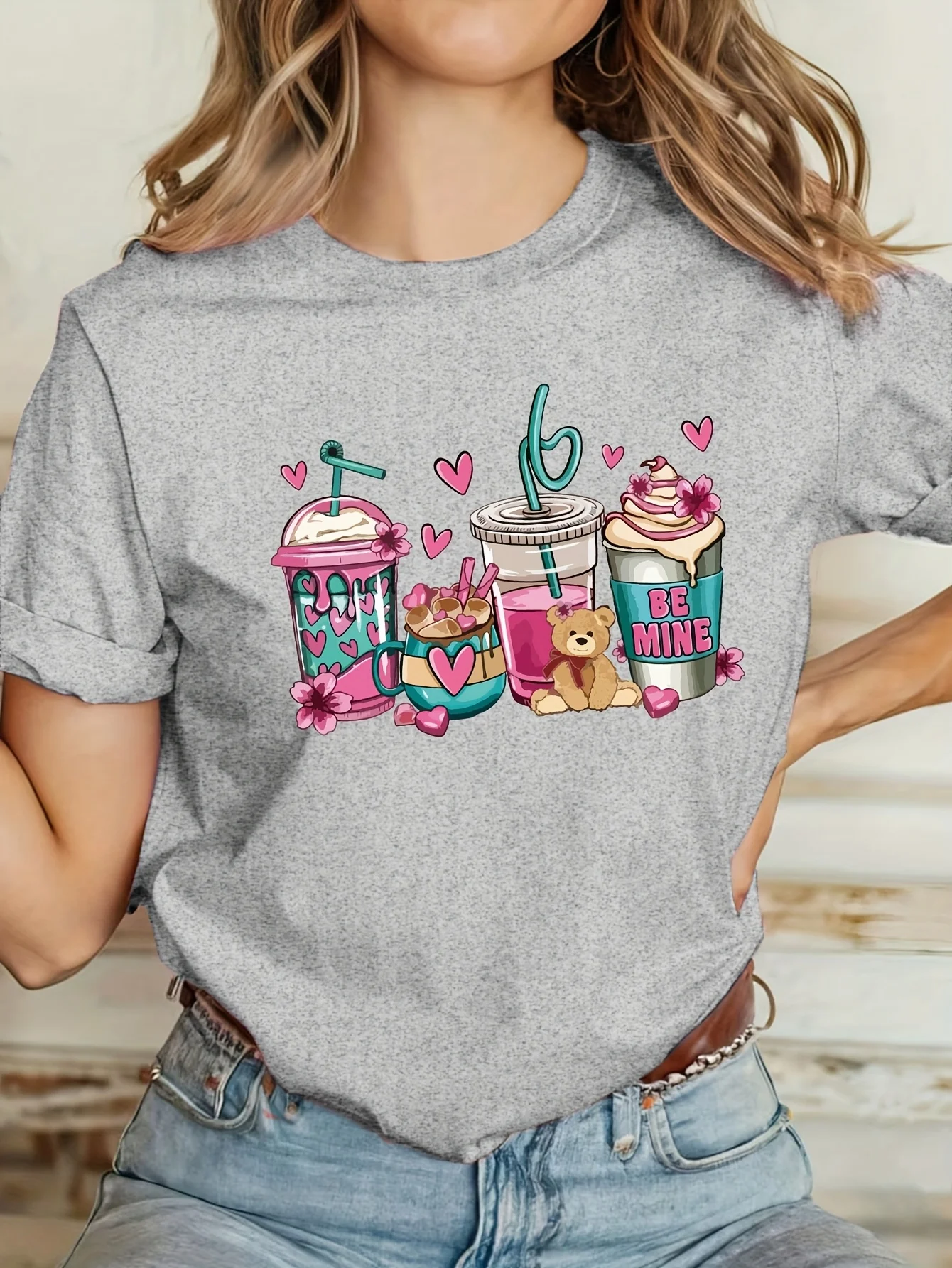 

Sleeve T-Shirt for Spring & Summer Women's Clothing Graphic Print Crew Neck T-Shirt Casual Short