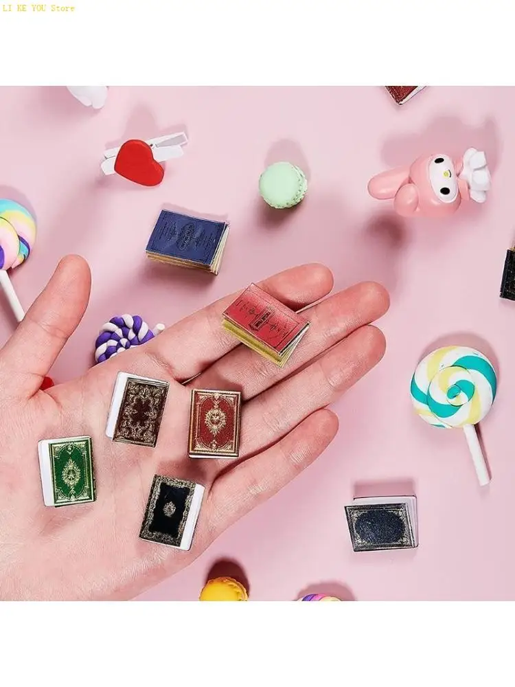 W3JE 3pcs Miniatures Dollhouse Classical Mini Books Notebook Pretend for Play