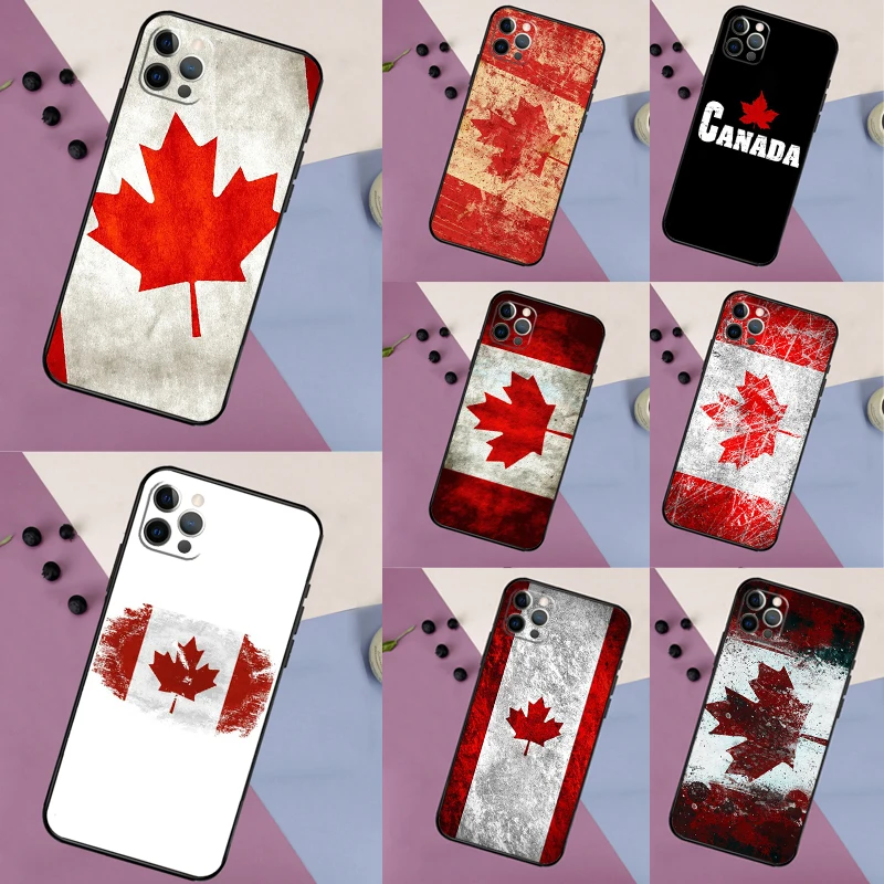 Canada Canadian Flag Case For iPhone 16 15 14 13 12 11 Pro Max Plus XR X XS Max Soft Bumper Cover