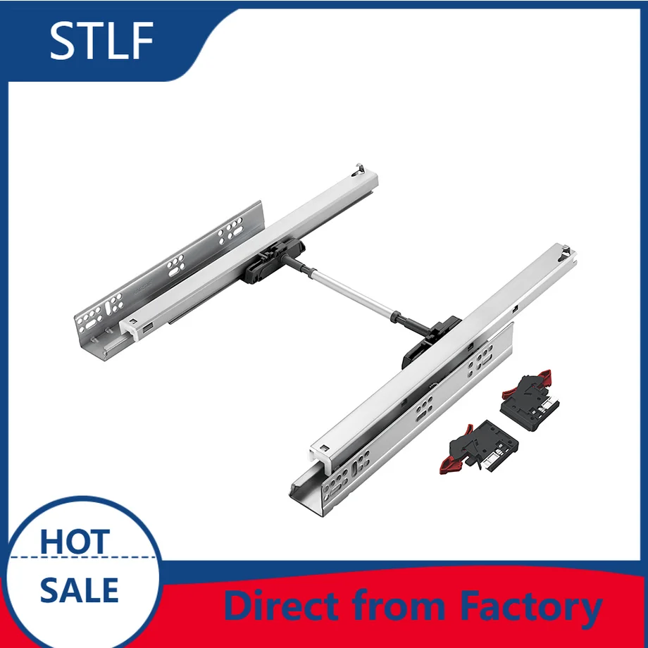 

STLF Synchronized Push to Open Full Extension UnderMounted Drawer Side With Balance Rail for Long Drawer