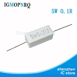 10 sztuk 5W cemento resistencia 0,1 ~ 10k ohm 5%, 0,22, 0,33, 0,5 1 10 100 1K 10K om 0.1R 0.22R 0.33R 0.5R 1R 1R 10R 100R