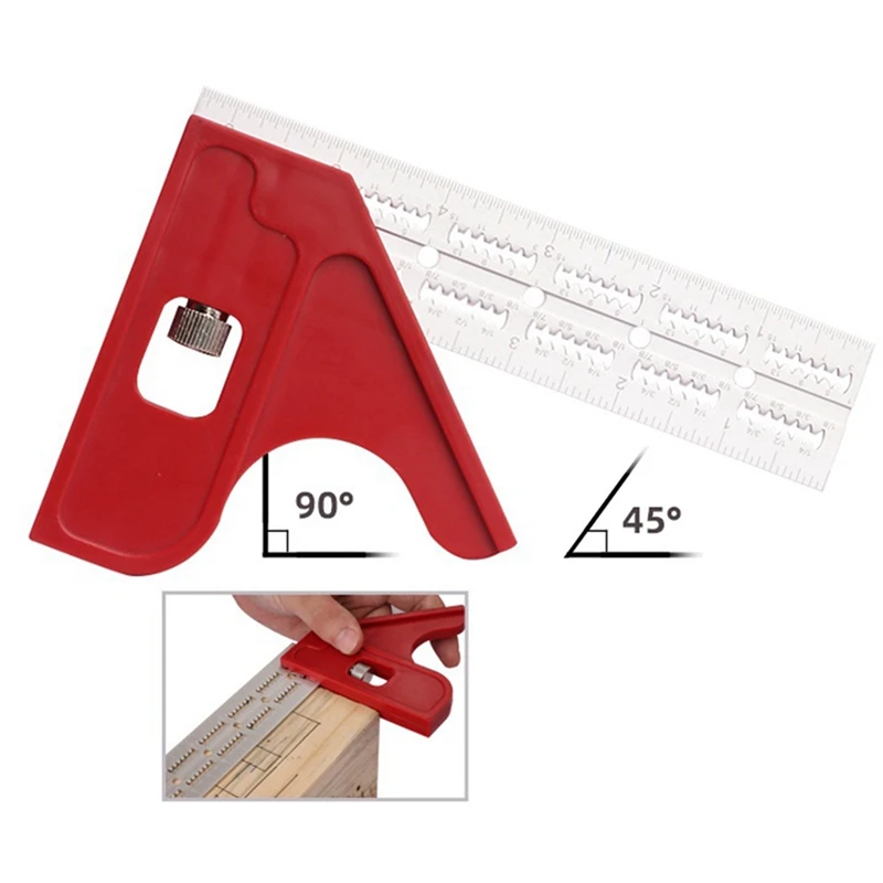 Woodworking Aluminum Alloy Combination Calipers Woodworking Line Marking Adjustable Ruler Precision Hardware Tools Durable