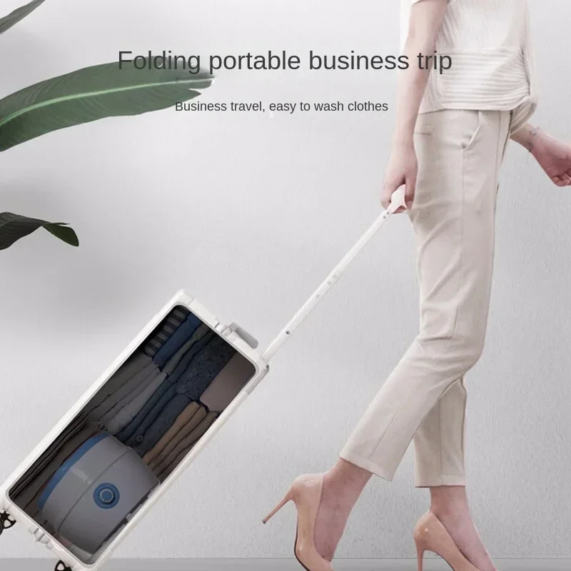 Hot SalesCompact Travel Washing Machine Portable Folding Mini Laundry Washer Household Use Small Semi-automatic Clothes Washer 2