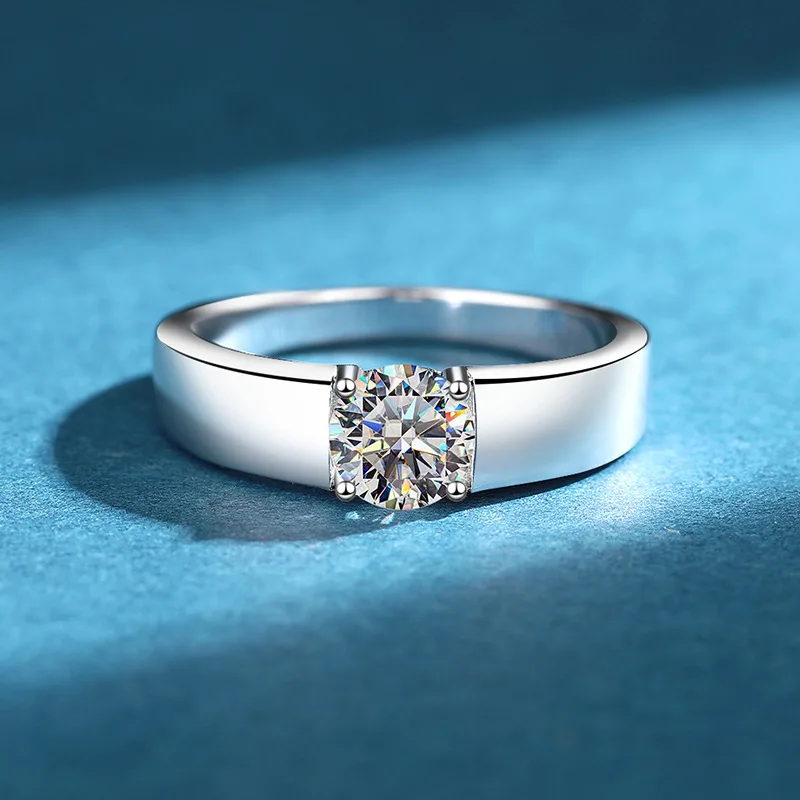 

Precious Ring Men's 1 Carat Moissanite PT950 Platinum - 1 Carat Light Luxury Bold Ring, PT950 Platinum Quality, Engagement Piece