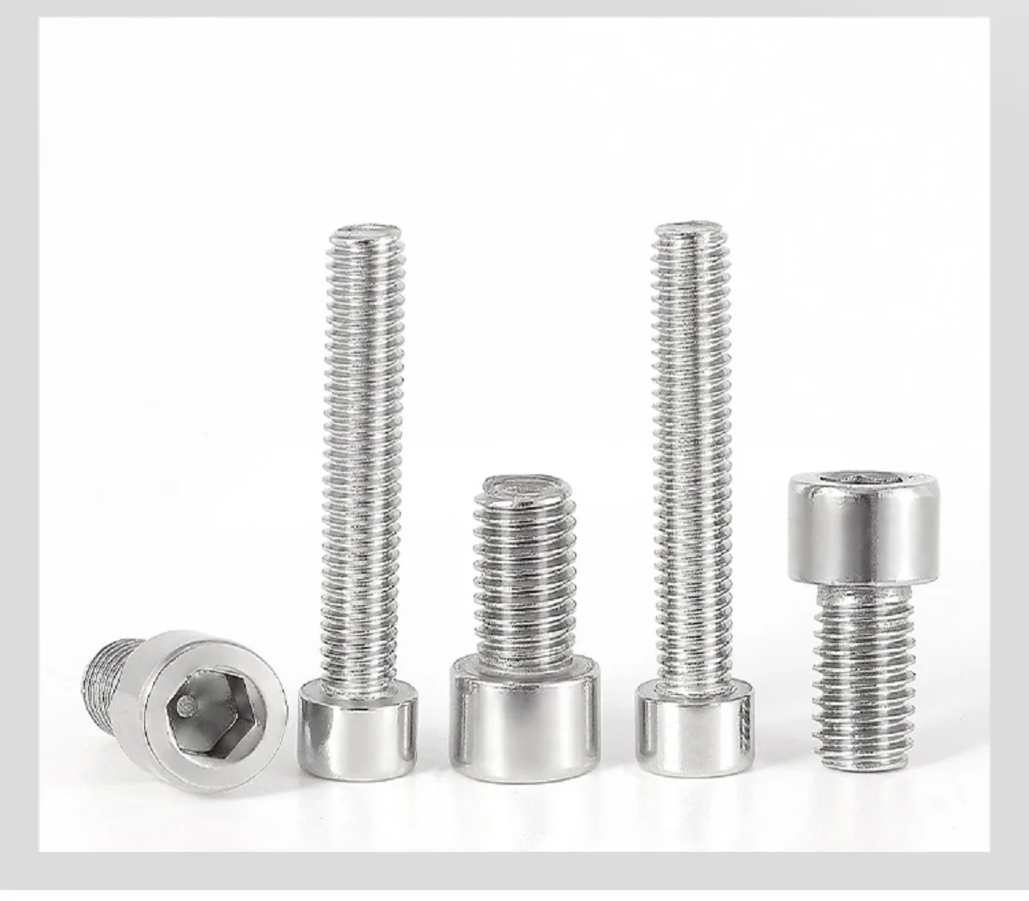 20/50/100PCS M3 M4 201 Stainless Steel Cylindrical Head Screws Concave Head Threaded Nails Furniture Screws And Nuts