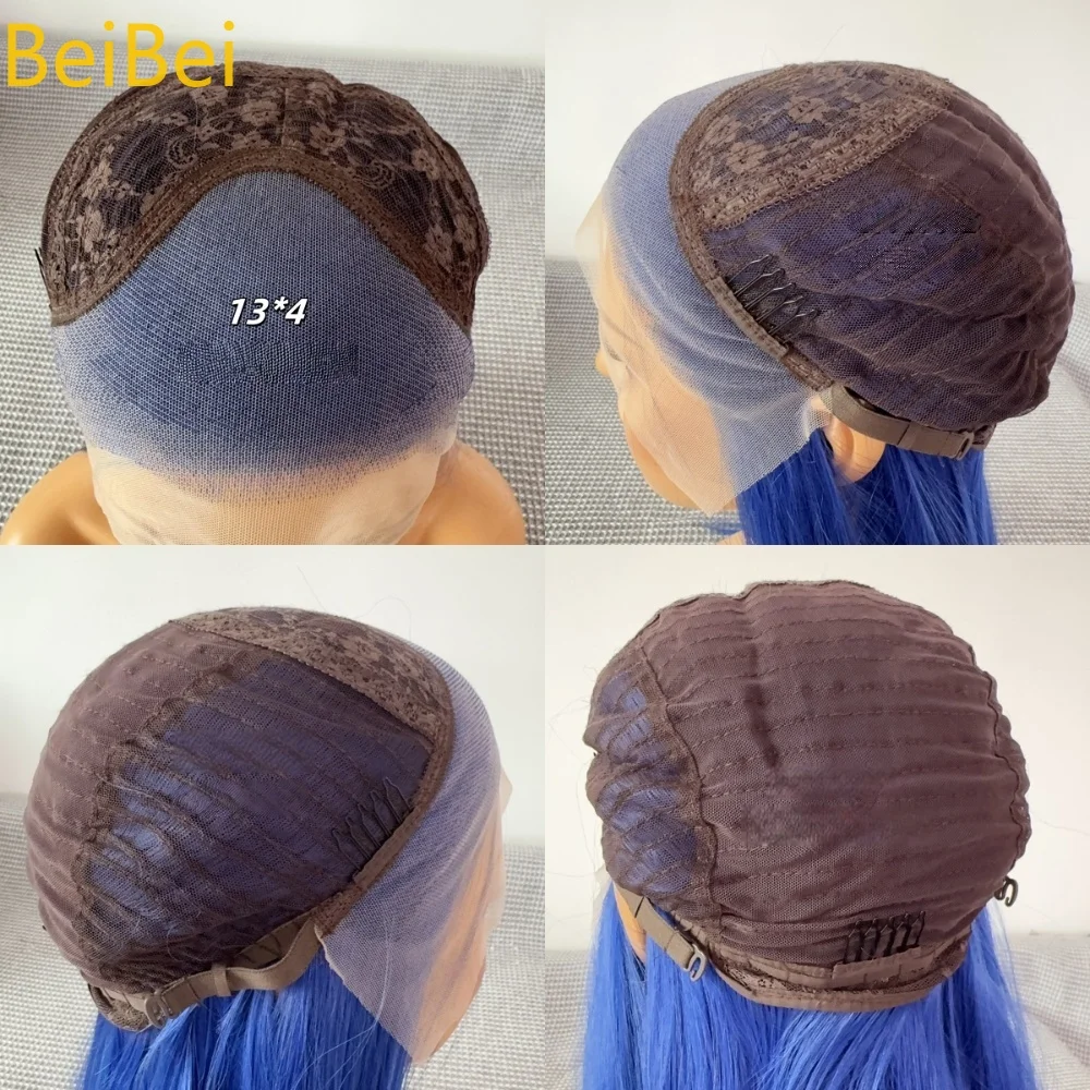 Perruque Lace Front Wig synthétique Vogue Queen bleu foncé, Body Wave en Fiber résistante à la chaleur, usage quotidien pour femmes, perruques Lace Wig naturelles 13*4