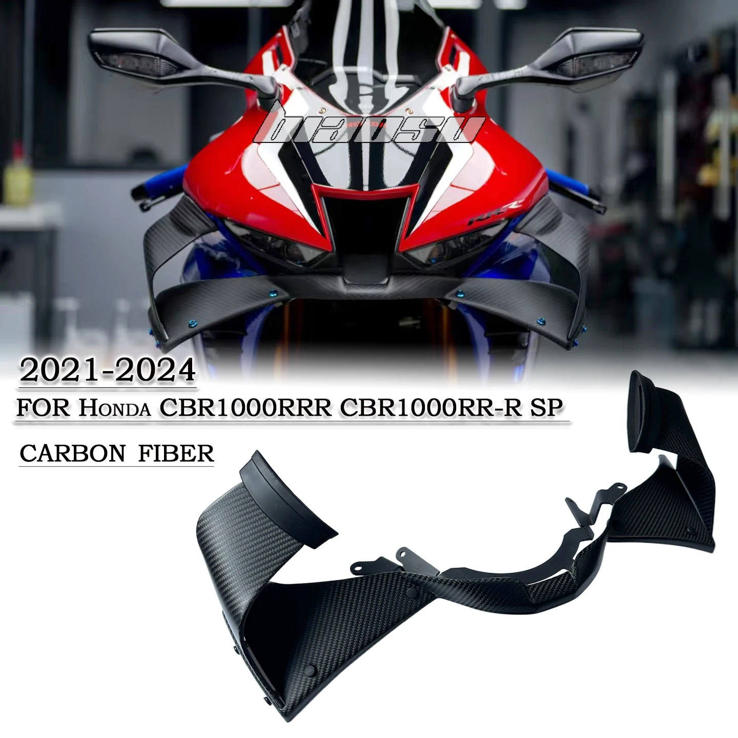 FOR Honda CBR1000RRR CBR1000RR-R SP 2021-2024 pure carbon fiber aerodynamic wing spoiler guide wing