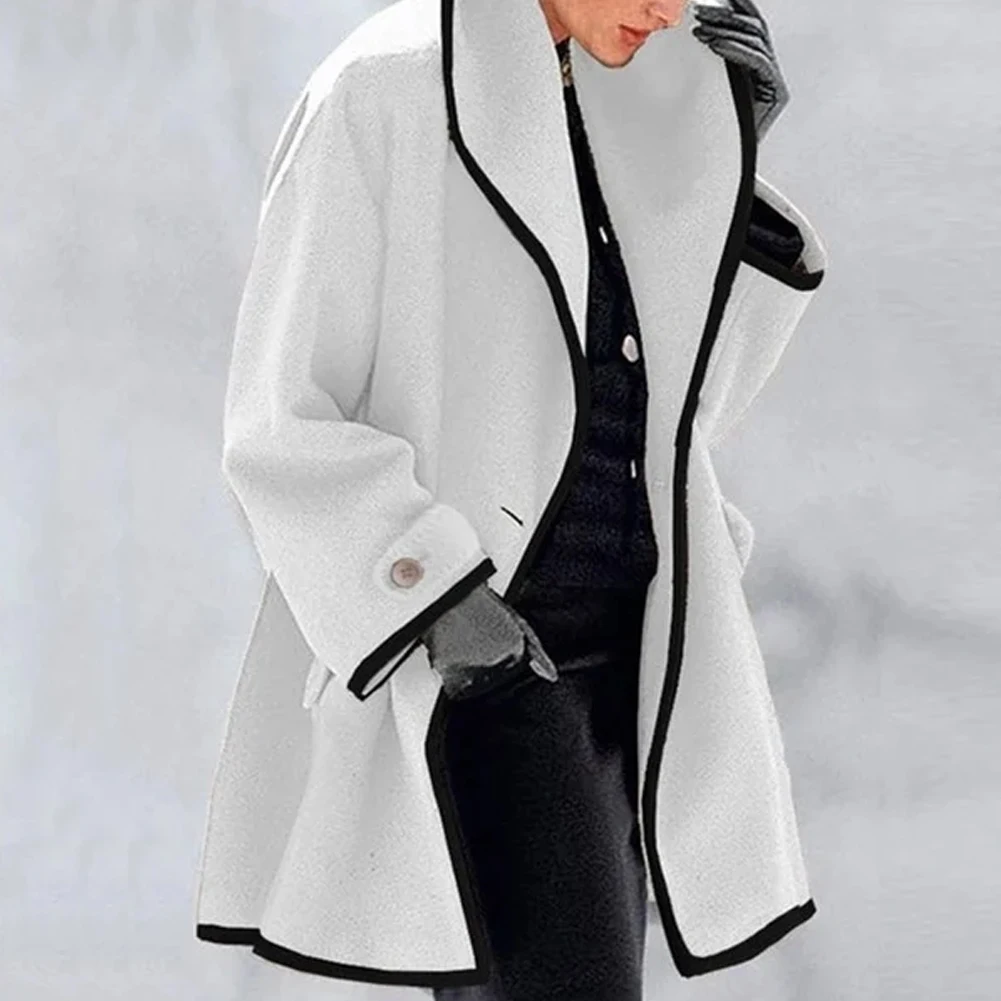 2022 Woolen Coat For Women Cardigan Trench Coat Long Sleeves For Adult Teens Long Sleeve Loose Hood Winter Woman Coat Fashion