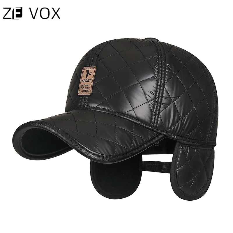 Gorra de béisbol de invierno para hombres de mediana edad y mayores con protección para los oídos y sellado en la espalda sombrero de pico de pato a prueba de viento soporte al por mayor