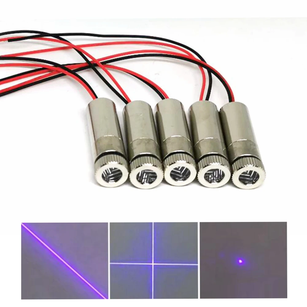 5pcs Focusable 405nm 10mw 20mw 50mw Violet Blue Laser Diode Module 12*35mm 3-5V