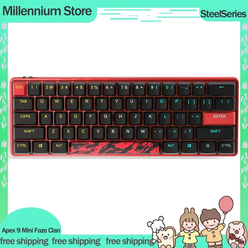 

SteelSeries Apex 9 Mini Faze Clan Gamer Keyboard Wired 60% Layout Keyboard PBT Hot-swap RGB Esport Gaming Keyboards For PC Gifts