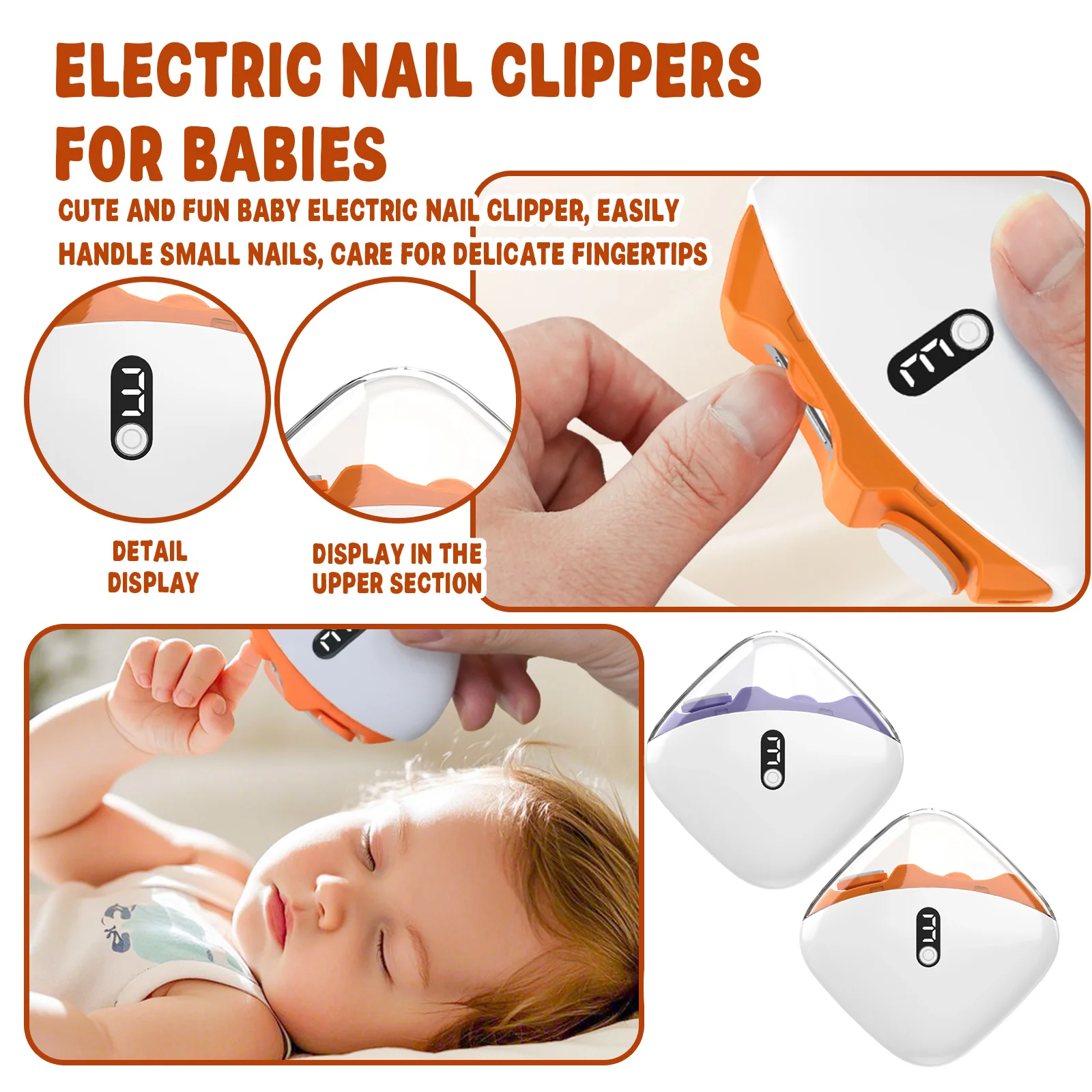 

Электрическая машинка для стрижки ногтей для взрослых и детей, перезаряжаемая, безопасная, бесшумная, портативная, для младенцев