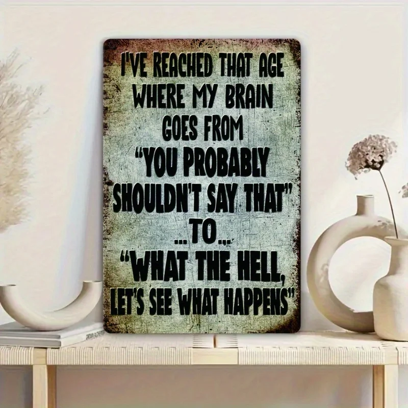 Funny Metal Wall Sign] Funny Sarcastic Quote Vintage Metal Wall Sign Rustic Humor Decor for Home, Garage, Cafe, Bar, Garden