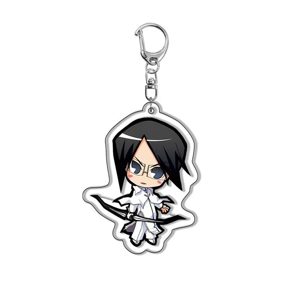 6cm Anime Bleach Acrylic Keychain Fashionable Bag Charming Kurosaki Ichigo Ishida Uryuu Handcuff Cartoon Figurines Keyring Gift