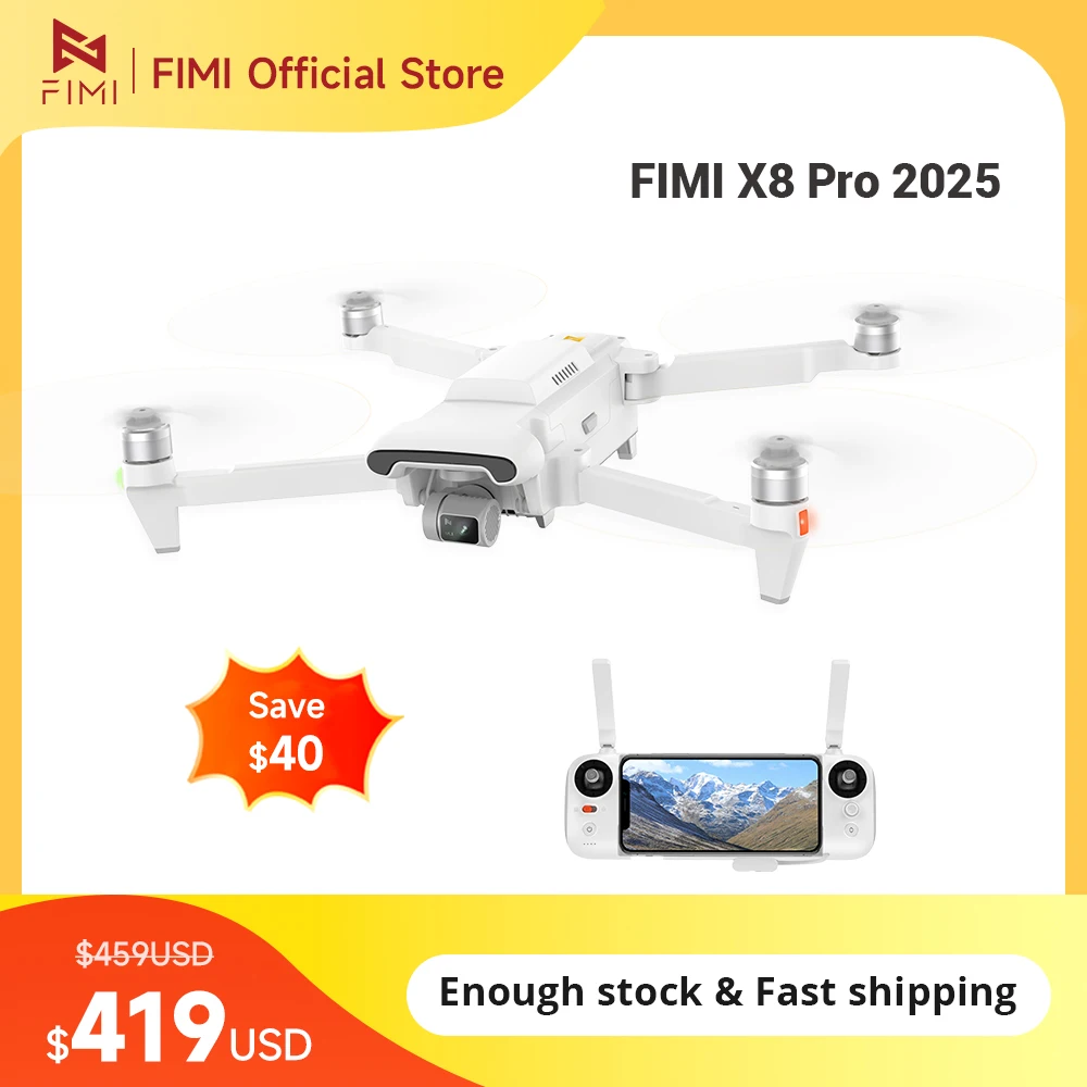 FIMI X8 Pro 2025 novo drone GPS AI Super Night Video 4K 60fps 20KM gama de 3 eixos Gimbal 1/1.3 polegadas 48Mp sensor CMOS Smart Tracking 4k professional official loja drones de câmera drone profissional mais vendido