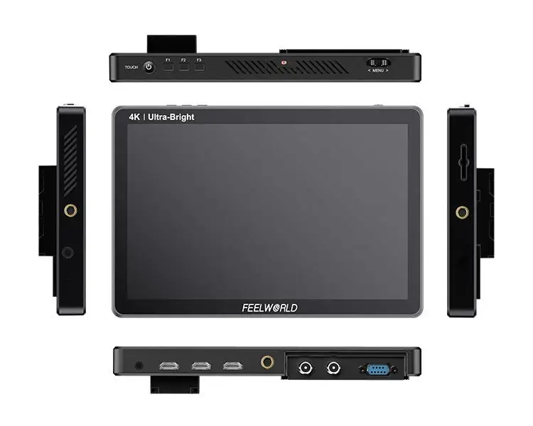 FEELWORLD LUT11S 10,1 pulgadas 2000nit pantalla táctil IPS ultrabrillante 3DLUT 3G-SDI HDMI DSLR cámara Monitor de campo con F970 externo