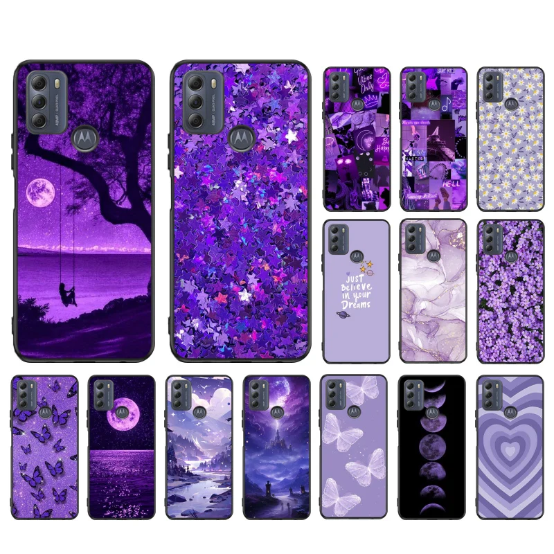 Love Purple Aesthetic Phone Case For Moto E32 E32S E20 E40 E7 Plus Edge 40 30 Ultra Neo 20 lite G13 G9Plus GPure GStylus