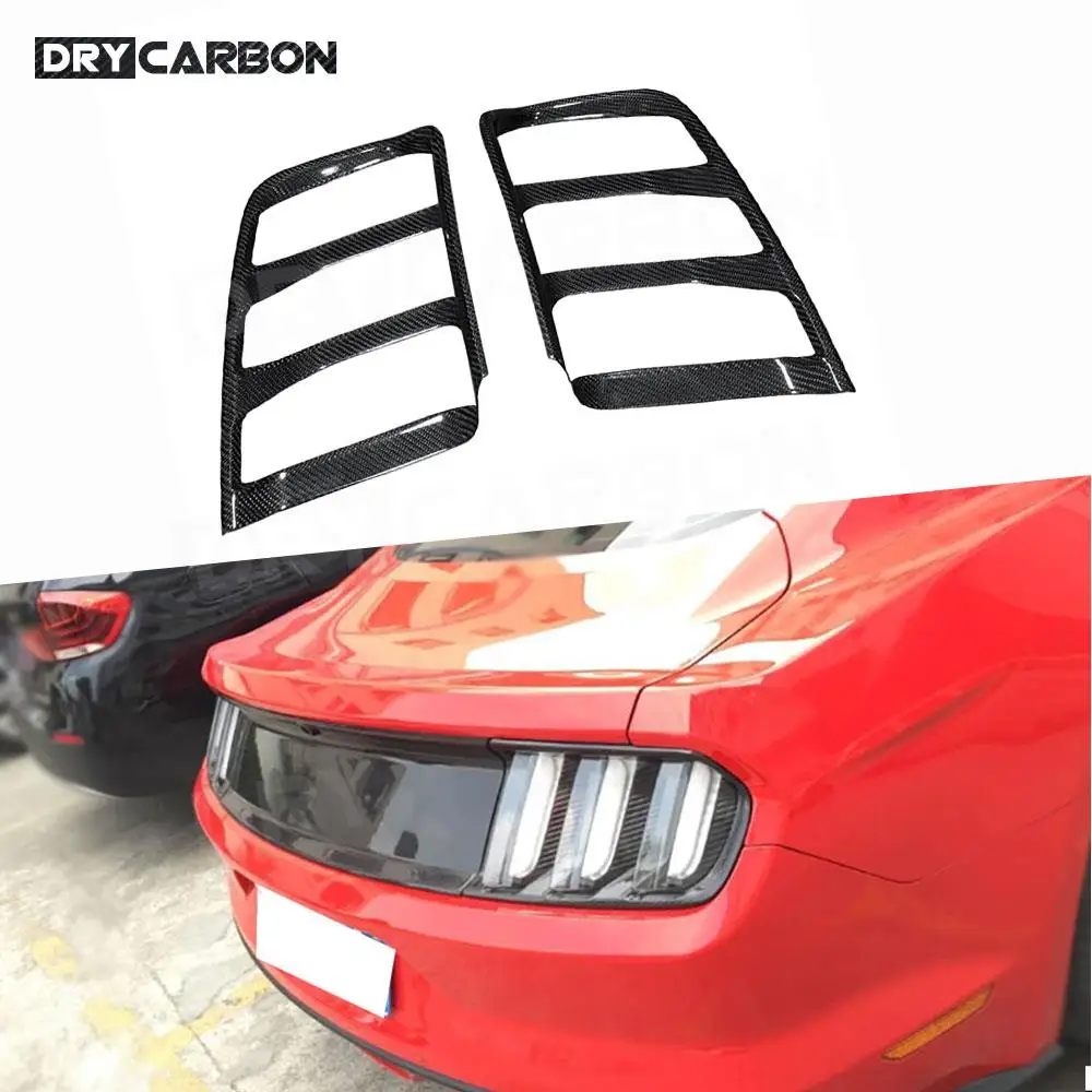 

Carbon Fiber Tail Light Trim Rear Lamp Bazel Cover For Ford Mustang 2014-2021 Car Taillight Decorations Accessories Body Kits