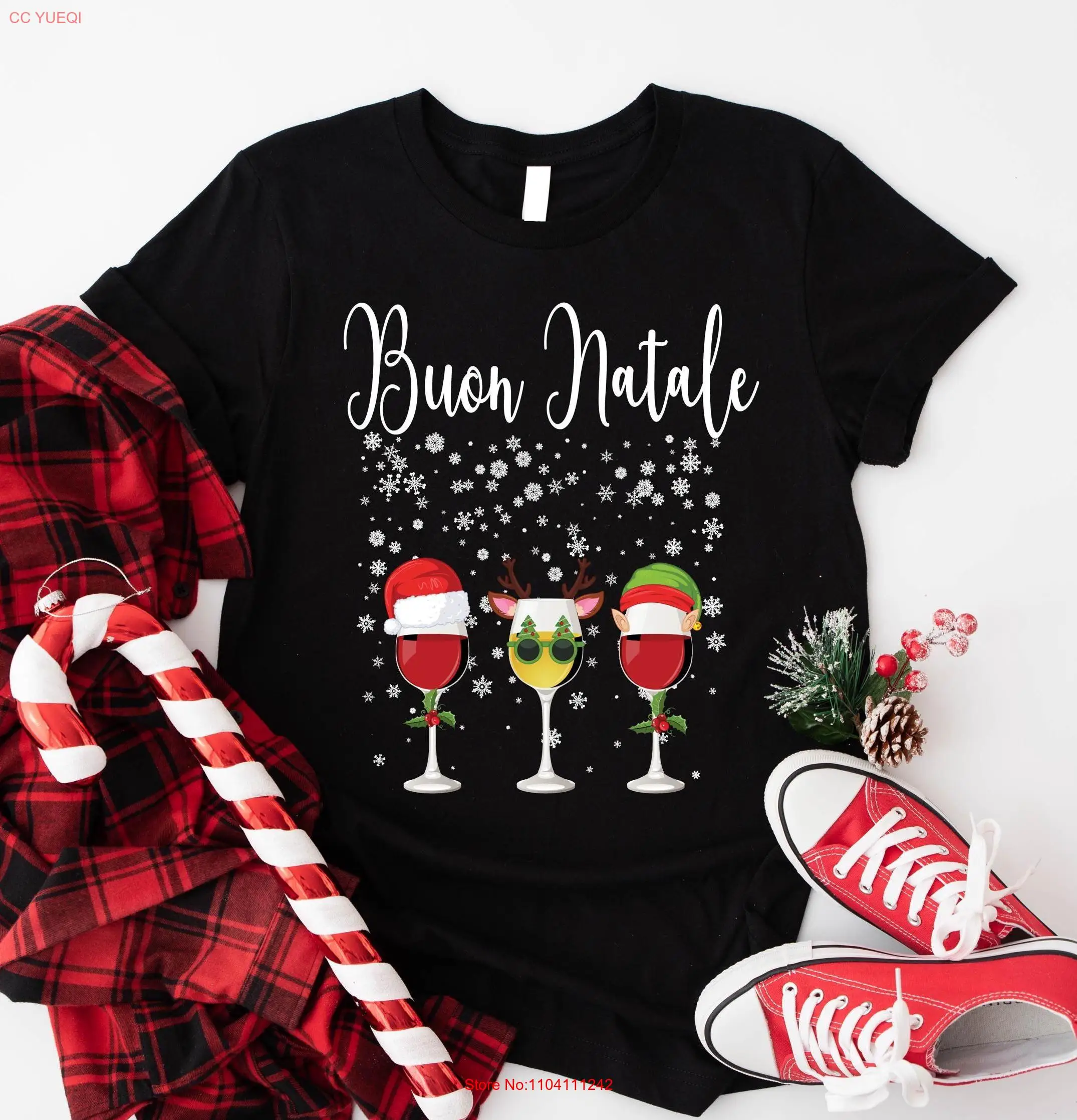 Buon Natale Camiseta Italiana Feliz Navidad Dulce Familia Italia Vacaciones Mangas largas o cortas