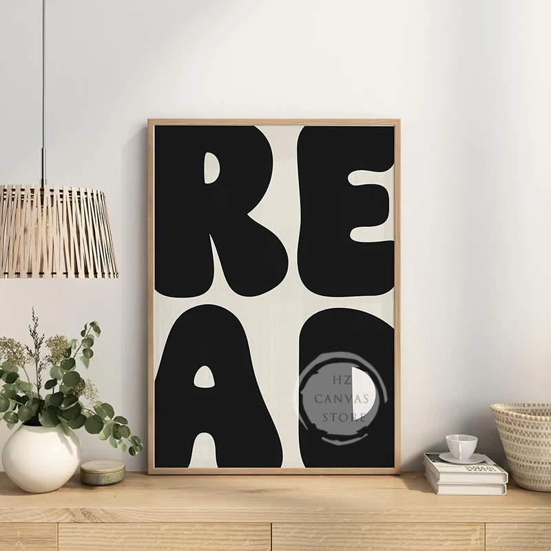 Book Bookish Quotes Pink Retro Poster and Print Canvas Painting Reader Book Lover Gift Wall Art Picture for Room Home Decor