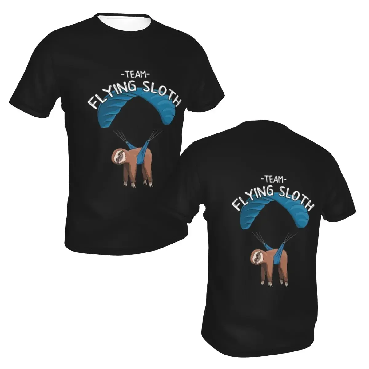 polyester Paragliding Flying Sloth Sunglasses Skydiver Paraglider T-Shirt Men's FunnyT Shirt Men Round Neck Summer Shirts Tops