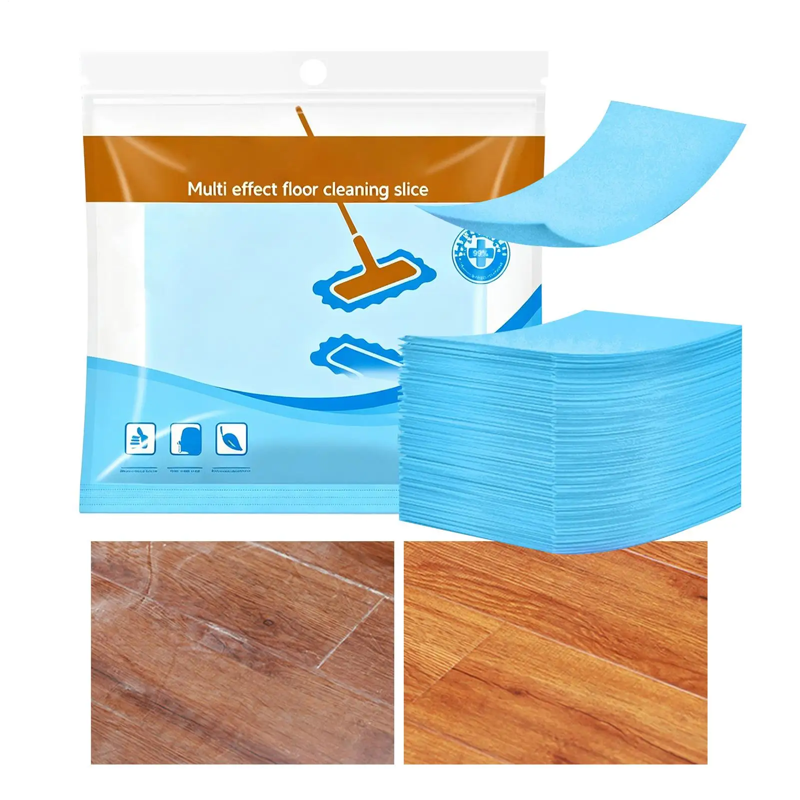30pcs Floor Cleaning Sheets Concentrated Scented Stain Remover Multipurpose Dissolvable Floor Cleaning Sheets For Hardwood