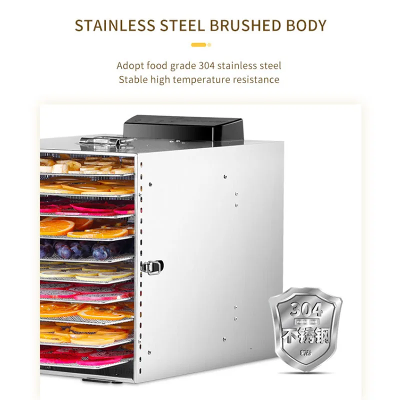 Séchoir de déshydratation des aliments et des fruits, grande capacité, cadre de séchage à faible bruit