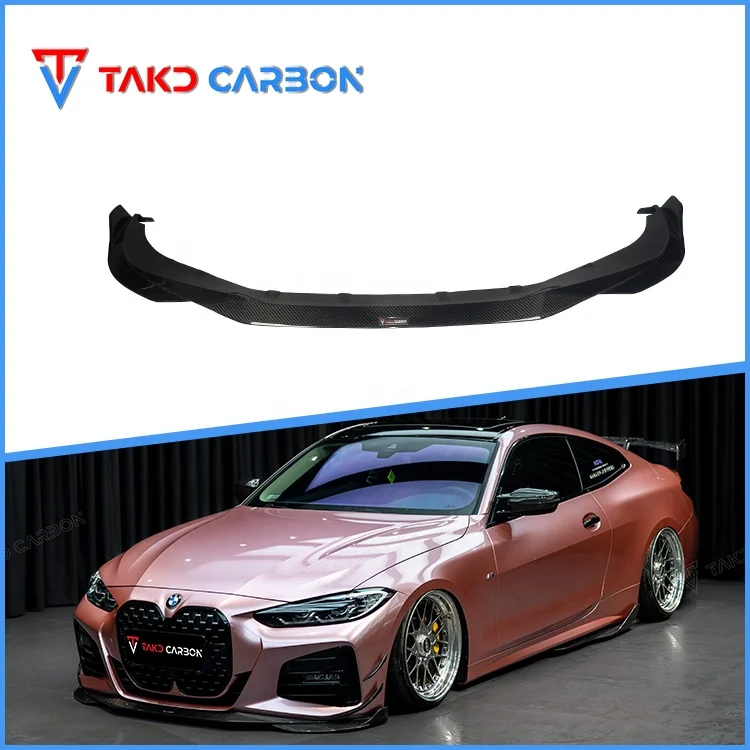 

Factory Newest Style High Quality 3K Twill Glossy TAKD Carbon Car Dry Carbon Fiber Front Bumper Lip for bmws 4 Series G22 G23