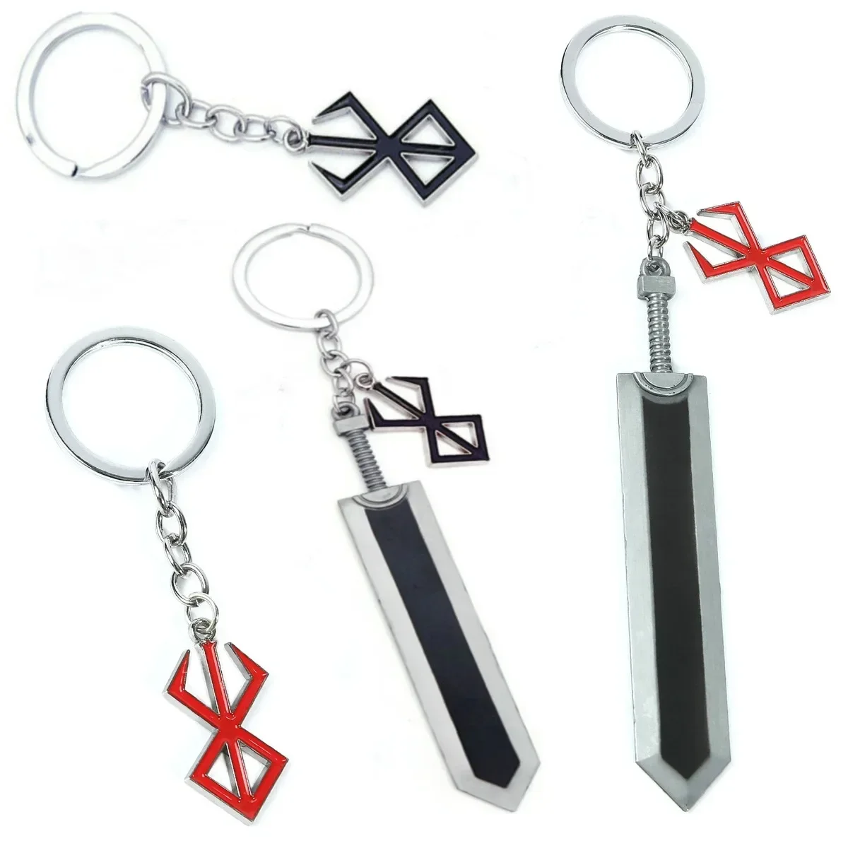 Red & Black Keychain Sword Backpack Pendant Wholesale Customized Bulk Jewelry Accessories for Men Women