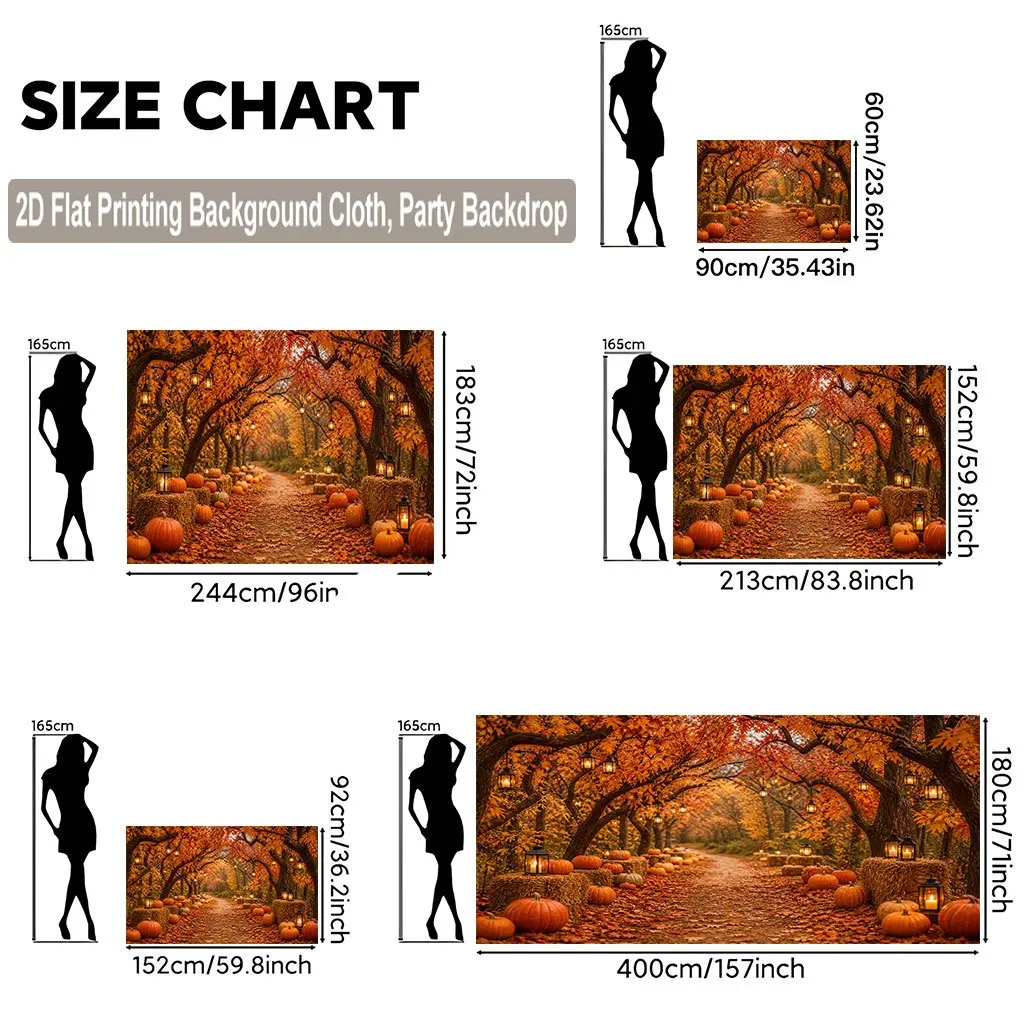 Large Autumn Forest Tapestry Wall Hanging Polyester Decor Fall Seasonal Photo Backdrop Rustic Leaf Pathway Home Party Background