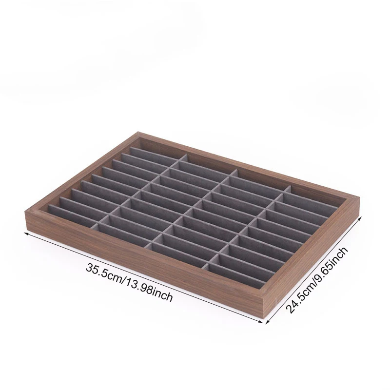 1pc Vintage 40 Grids Bracelet Display Tray Large Capacity Jewelry Storage Trays Bangle Ring Hair Accessories Holder Counter Prop