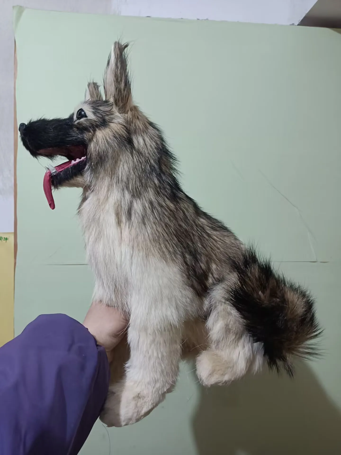 big 40cm Wolfhound Dog Model Natural Color Plastic & Furs Simulation Gift Collectible Dog Breed Figure Approximate Size