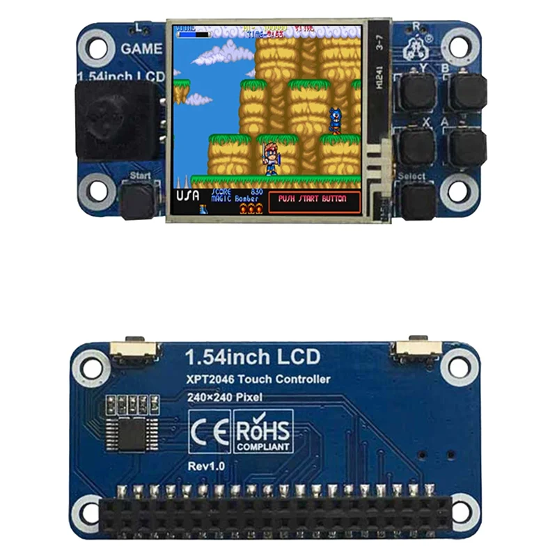 Mini consola de juegos con pantalla LCD de 1,54 pulgadas, pantalla táctil para Raspberry Pi 2B/3B +/4B/Zero W