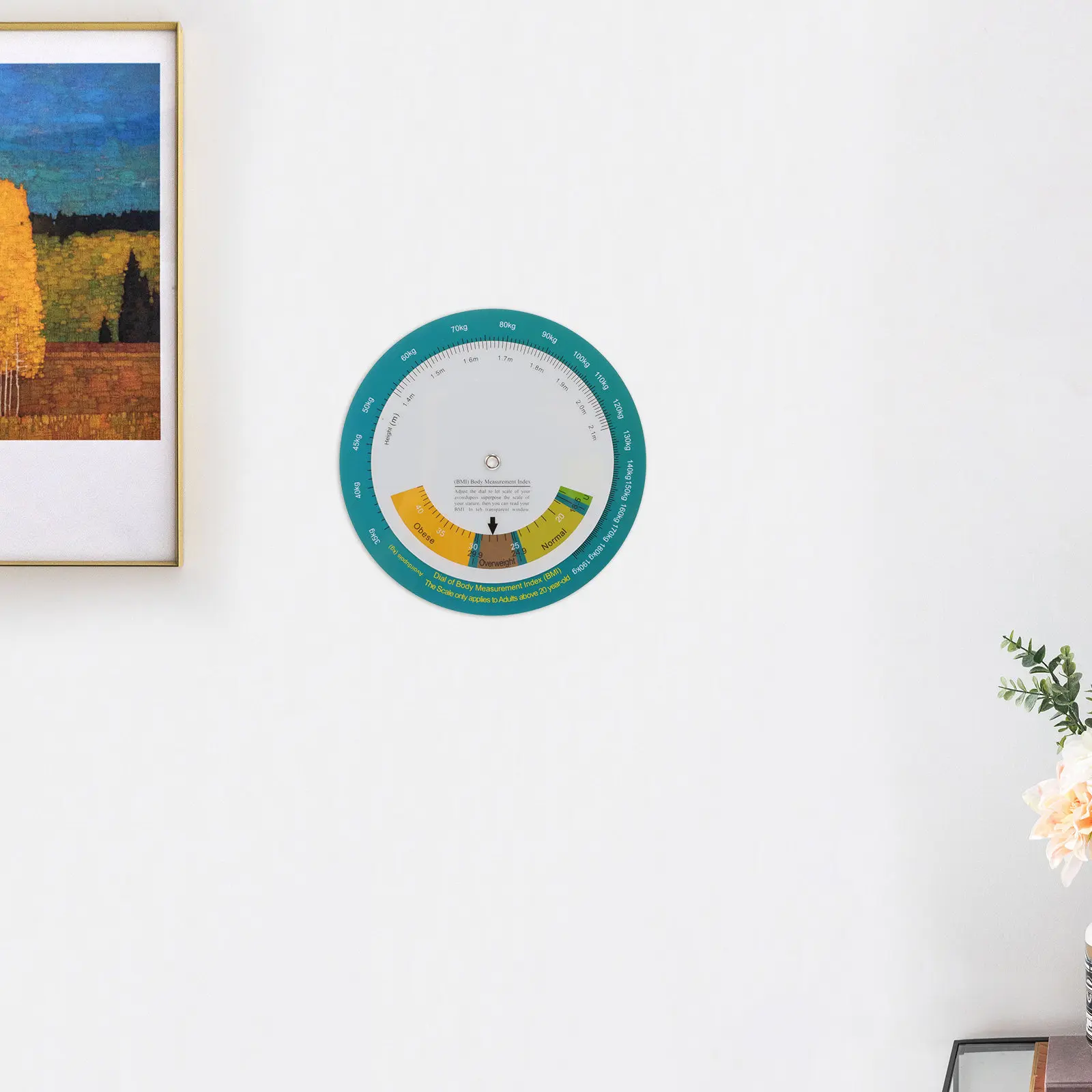 Body Weight Chart Hanging Bmi Index Wall Mount Weight Quick Look Wheel Health Obesity Measurement Tool Home Supplies