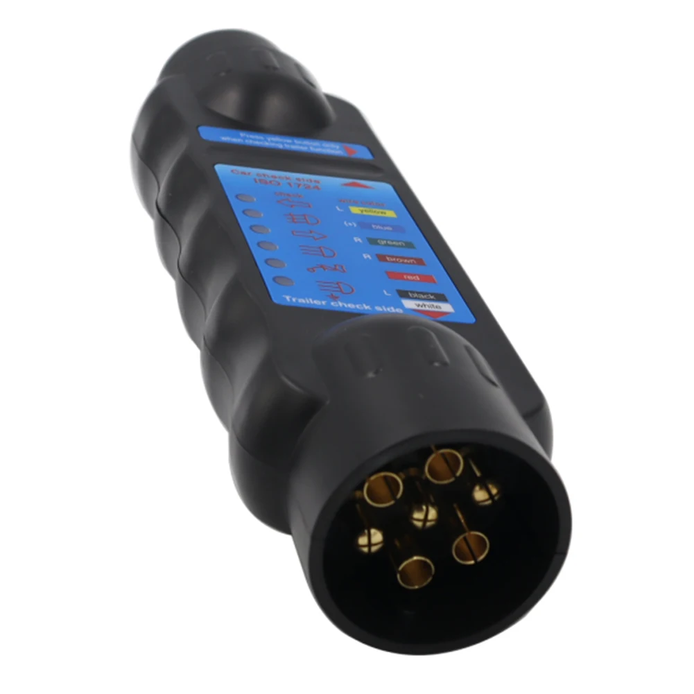 

Тестер разъемов для автофургонов, инструмент для проверки электропроводки 12В, 7-контактный диагностический тестер для буксировки автомобилей и грузовиков