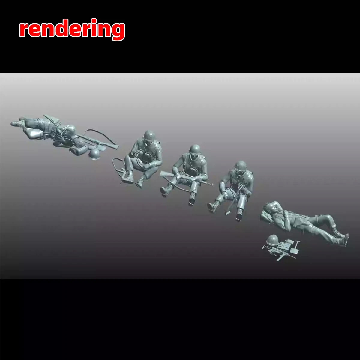 US-Soldaten Figuren-Set Militär-Modellbausatz Miniatur-Diorama Maßstabsgetreue Modelle 5 Stück 1/72 1/35 1/48 – Detail 3