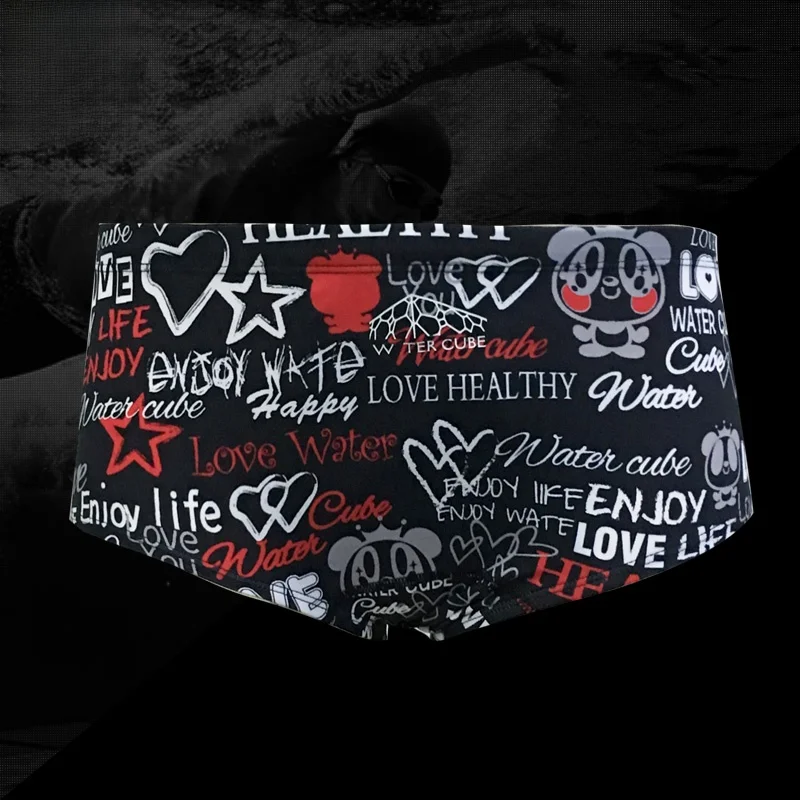 Traje de Baño Profesional de Secado Rápido Personalizado para Hombre, Plones de Natación de Cetición con Boca Plana Ha...