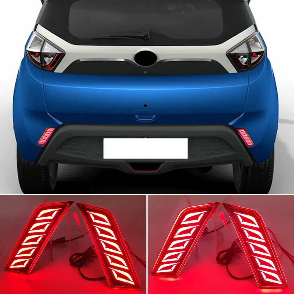 New！ CSCSNL 2PCS LED Reflector Lamp Rear Fog Lamp Rear Bumper Light Brake Light For TATA Nexon 2016 -2021