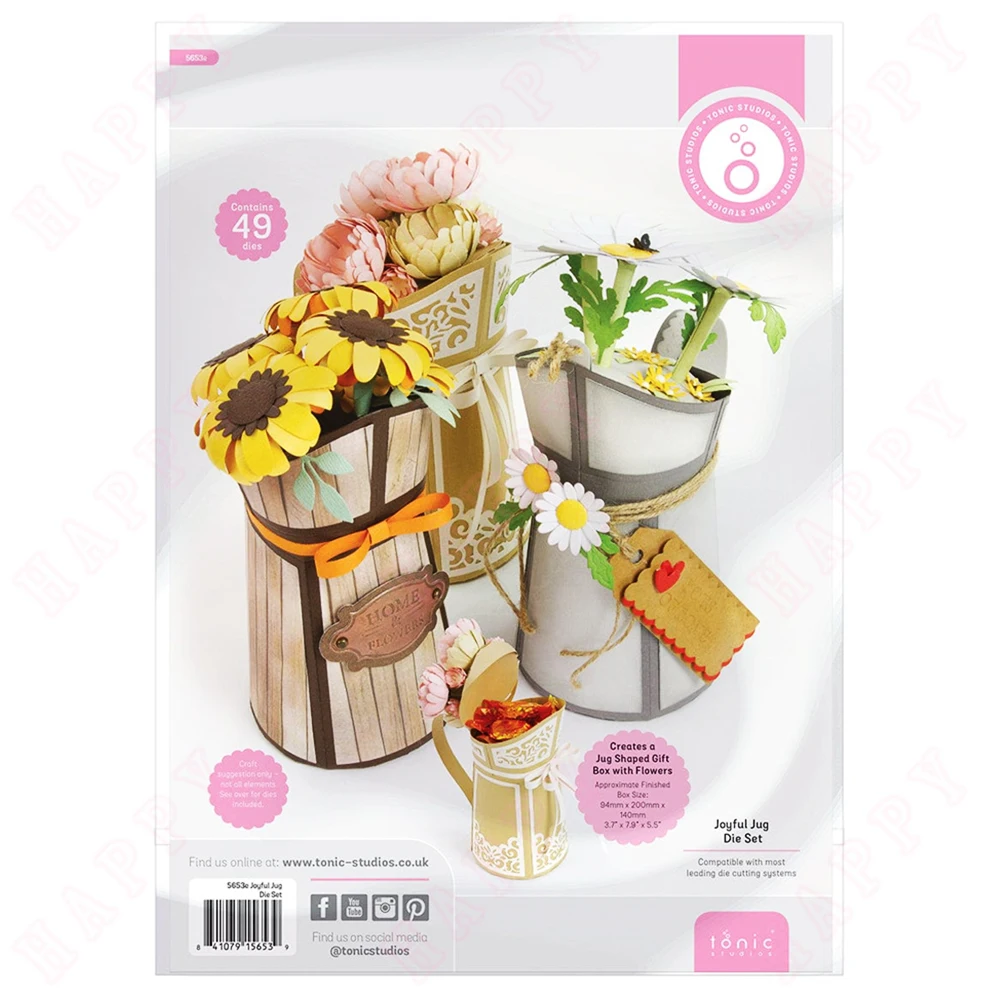 

2024 New Arrival Joyful Jug Die Set Metal Cutting Dies flowers Mold Scrapbook Craft Decoration Embossing Template DIY Handmade