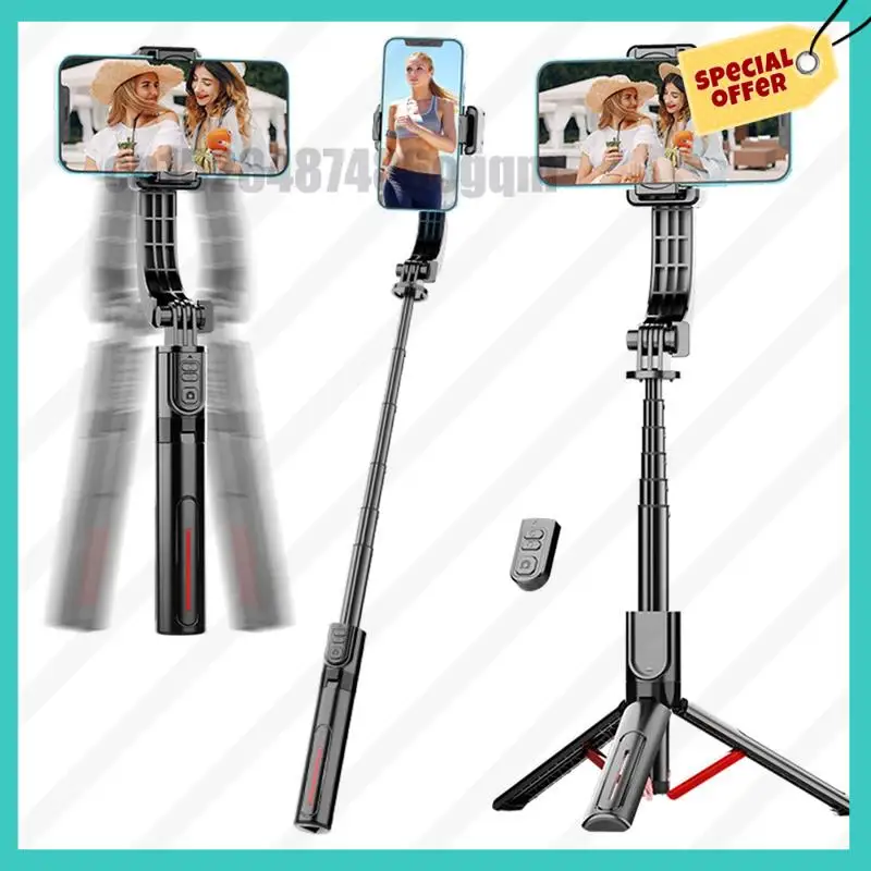 -ABJZ Gimbal Stabilizer Selfie Stick Foldable Wireless Tripod With Bluetooth Shutter Monopod