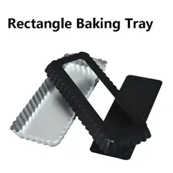 Removable Bottom Tart Pan Mold Quiche Tool Fluted Nonstick Baking Tray Pie Rectangle Bakeware Dishes