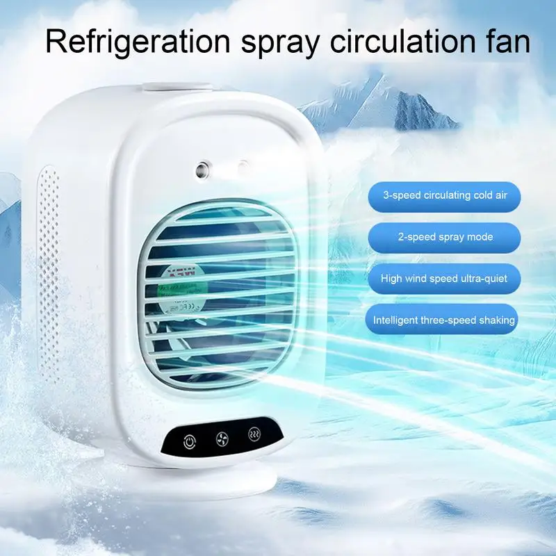 

Portable Fan Air Circulator USB Rechargeable Multi Functions Quiet Hydrating Fan with 3 Modes for Travel Camping Desk Bedroom
