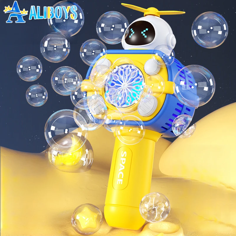 Automatic Bubble Gun Electric Handheld Space Bubble Soap Blower Machine Outdoor Game Children's Party Birthday Gift Kid Toy
