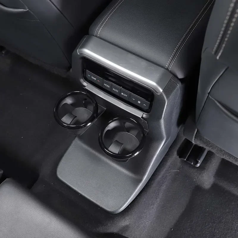 1 قطعة الكربون الصلب الأسود لتويوتا لاند كروزر برادو 250 LC250 2024 + صندوق ذراع السيارة الخلفي حامل أكواب الماء الملحقات الداخلية #2