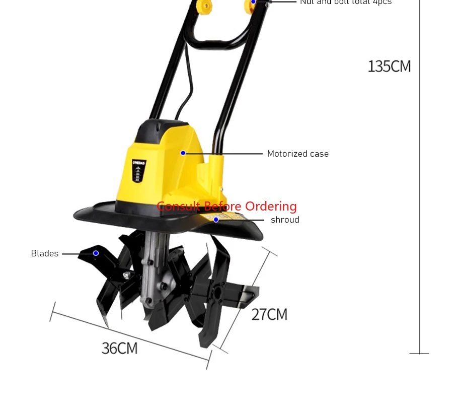 

Electric Loosening Machine Microtiller Turning Machine Small Plow Household Orchard