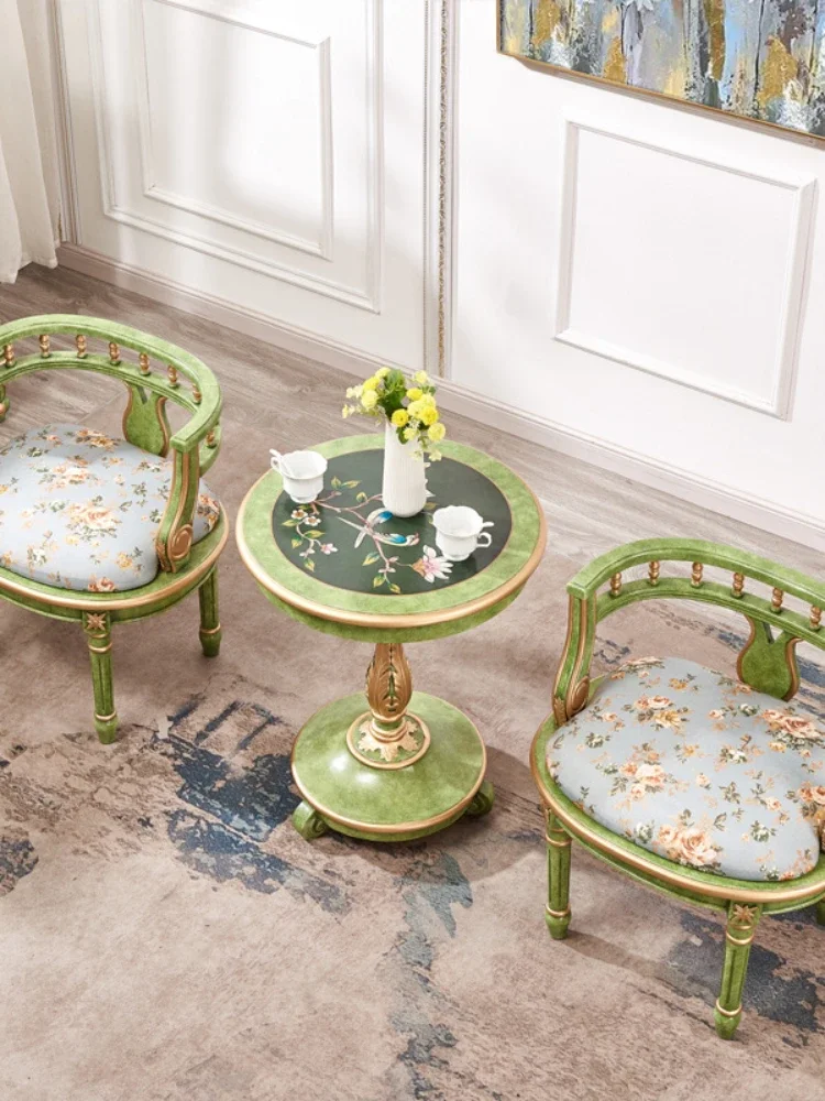 Canapé à Dossier Rond Peint pour Salon, Table Basse