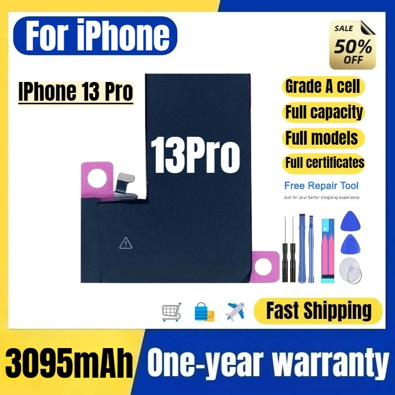 A2636/A2639/A2640/A2638 for IPhone 13 Pro Mobile Phone Battery High Quality  Replacement Bateria Grade A Cell with Tools